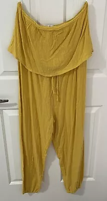 SISSTR - Yellow Strapless Cotton Jumpsuit Size L 12 BNWOT • $39