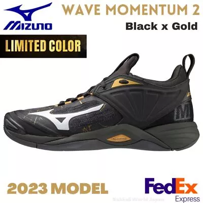 Mizuno Volleyball Shoes WAVE MOMENTUM 2  V1GA2112 41  Black X Gold UNISEX NEW! • $132.50