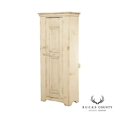 Farmhouse Style White Painted Pine Pantry Cabinet • $895