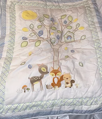 Trend Lab Crib Bedding 6 Piece Set Forrest Animals Fawn  Blue Green In Bag LB • $35.99