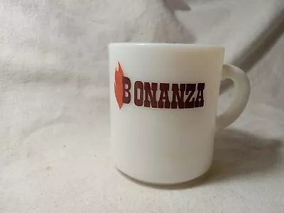 Vintage Bonanza Restaurant Milk Glass Coffee Cup/Mug MISPRINT (R255) • $29.99