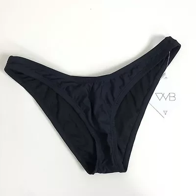 NWT Vicious Young Babes VYB Hi Cut Leg Bikini Bottom Cheeky Black Swim 90s • $17.25