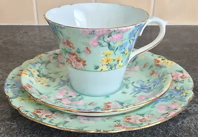 £75 • Buy Rare SHELLEY MELODY China PERTH Shape CUP SAUCER PLATE TRIO 12974