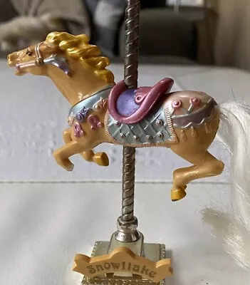 Vtg Matchbox Carousel Horse Snowflake Merry Go Round Pink Figurine 1989 Pony • $34.99