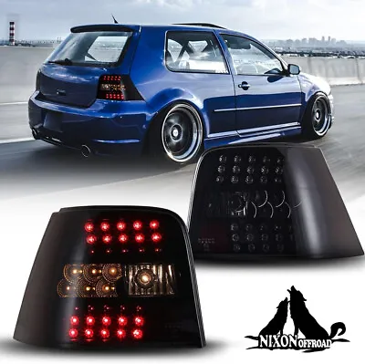 For 1999-2004 Volkswagen Golf GTI MK4 LED Tail Lights Black Smoke Rear Lamps VW • $156.99