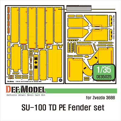 DEF Model 1/35 Su-100 TD PE Fender Set For Zvezda Kit #3688 • $25