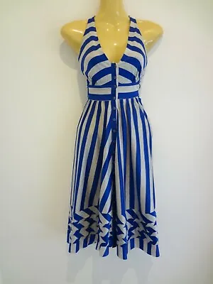$159.90 • Buy Stunning Blue & Grey Striped Dress By SCANLAN & THEODORE Sz12 WORN ONCE!
