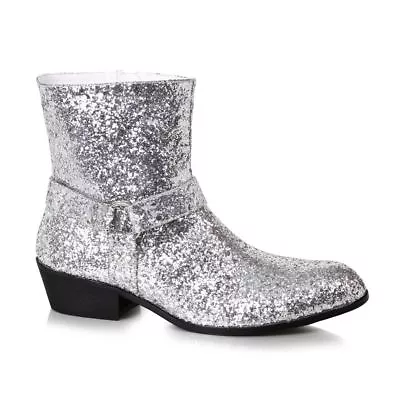 Silver 70s Disco Rock Star KISS Tribute Band Costume Half Chelsea Boots Shoes • $72.95