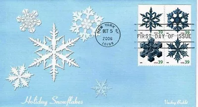 Holiday Snow Flakes Vending Bklt Issue #4109-12 FDC Fleetwood Cachet M445 • $1.49