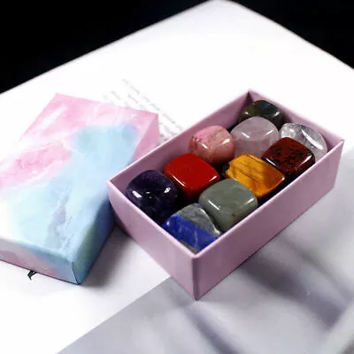 10x Tumblestones Gemstone Box Set Chakra Healing Crystals Reiki Stone Natural UK • £8.56