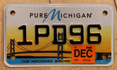 Colorful Graphic Mackinac Bridge Motorcycle Cycle License Plate   1 Pd 96   • $22.99