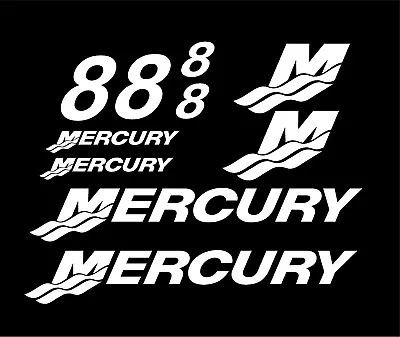 8 Hp Mercury Outboard Cowling Decal Set - Boat Motor Replacement Decals Fishing  • $12.99