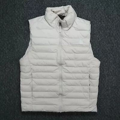 The North Face Vest Mens Small Off White Flare Vest II Down Full Zip Pockets • $89.80