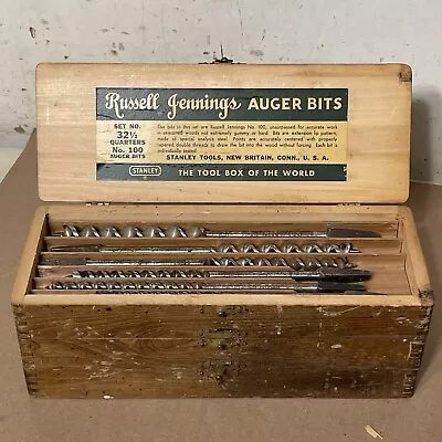 Vintage Russell Jennings 13 Pc Auger Bits Set 32 1/2 Stanley Tools In Box • $99.99