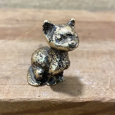 Vintage Miniature Metal Tiny Cat Figurine Dollhouse Diorama Craft Vintage • $9.99