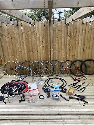 Vintage Retro Racing Bike Garage Find Bike Builder Lot Frames Wheels Components • £550