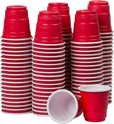 120Ct Mini Red Cups 2Oz Plastic Disposable Shot Glasses Party Shooter Beer Pong  • $17.57