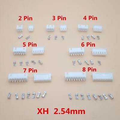JST Connector Plug Male Female And Crimps XH 2.54mm 2/3/4/5/6/7/8/9/10pin 20Kits • $7.49