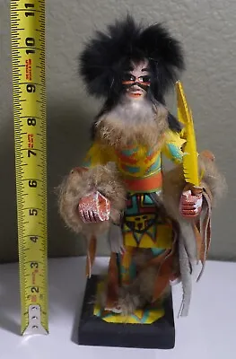 Hand Made Tawa Yellow Sun Kachina Doll ~9.5  By Cindy Kachada Signed • $34.99