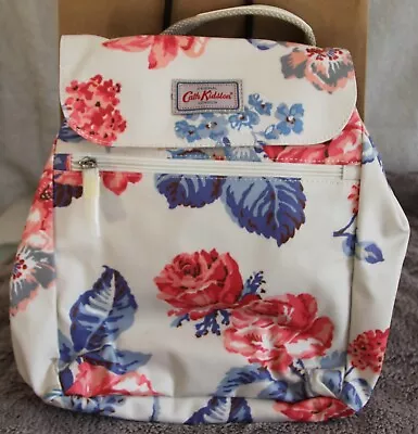 Cath Kidston 'Porchester Rose' Handbag Backpack In Stone Oilcloth BNWT • £65