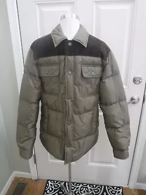 J. CREW EXPEDITION DOWN S Brown Puffy Leather Field Winter Camping Jacket Coat  • $19.99