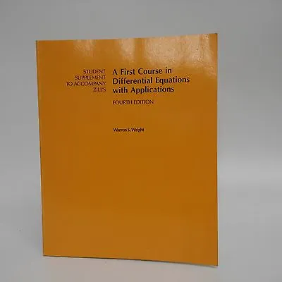 $12.95 • Buy A First Course In Differential Equations With Applications-Wright-1989-Student..