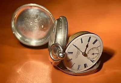 Antique H.SAMUEL Manchester .925 STERLING SILVER Pocket Watch 1883 Mechanical • £12.80