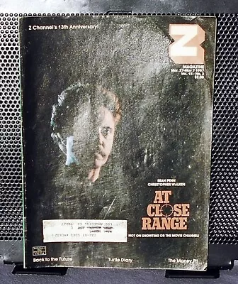 Z Channel 1987 Magazine AT CLOSE RANGE Cable TV / Movie Guide WALKEN - Sean Penn • $60