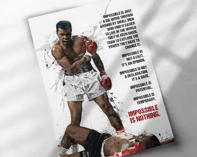 Muhammad Ali Poster Sonny Liston Poster Canvas Or Framed Print Art Quote • $74.99