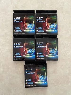 X5 LED Coasters 3 Modes Waterproof NEW Color Changing Set Lot Of 5 New • $14.99