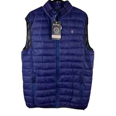 Little Donkey Andy Men's Large Blue Puffer Vest Full Zip Lightweight NWT • $25.99