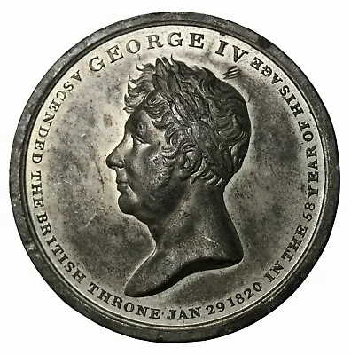 Great Britain King George IV Coronation Medal By Hancock BHM.1077 White Metal • $65