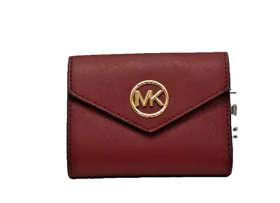 Michael Kors Greenwich Leather Envelope Trifold Small Wallet In Brandy New! NWT • $78