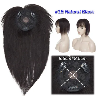 US Real Remy Human Hair Topper Toupee Silk/Mono Base Hairpiece Top Piece Bob Wig • $43.52