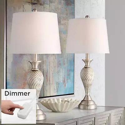 Arden Modern Table Lamps 25  High Set Of 2 Mercury Glass With Dimmers Bedroom • $115.93