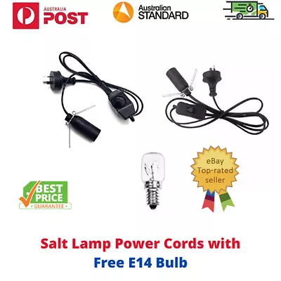 Himalayan Salt Lamp Dimmer Power Cord 1.5m Cable With FREE E14 15W Dimmable Bulb • $13.99