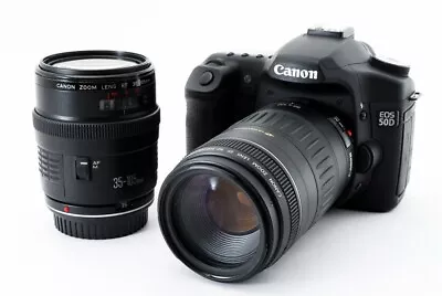 Canon EOS 50D 15.1MP 35-105/90-300mm Lens Set [Exc W/8GB SD CardStrap [51] • £353.37