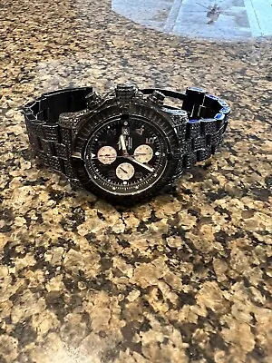 Breitling Super Avenger A13370 Black Diamond PVD Case Bezel Pro II Bracelet • $6995