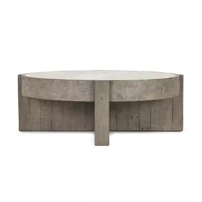 Sonoma 52  Round Reclaimed Pine Coffee Table In Distressed Gray • $1260