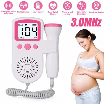 Fetal Doppler Detector Rate Probe Prenatal Baby Heart Beat Monitor Ultrasonic UK • £11.99