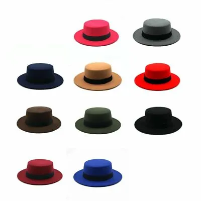 Ladies Fedoras Top Jazz Hat Round Caps Bowler Hats Women Men Imitation Woolen • $28.23