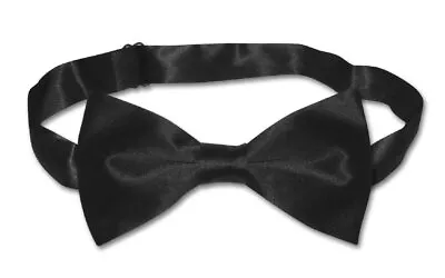 BIAGIO 100% SILK BOWTIE Solid BLACK Color Mens Bow Tie For Tuxedo Or Suit • $7.45