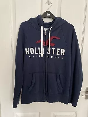 Hollister Navy Blue Hooded Jacket Zip Hoodie XS Boys Girls Unisex • £5