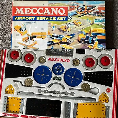 New Vintage Meccano Airport Service Set 4 From 1969 100% Complete With Manuals • £75