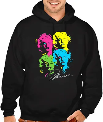 $27.99 • Buy Men's Neon Marilyn Monroe Black Hoodie Sweater Sexy Party Dope Rave Cali Kush