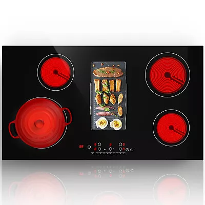 $269.99 • Buy Electric Cooktop 36In 5 Burner Ceramic 8600W 9 Heating Touch Stove & Protection