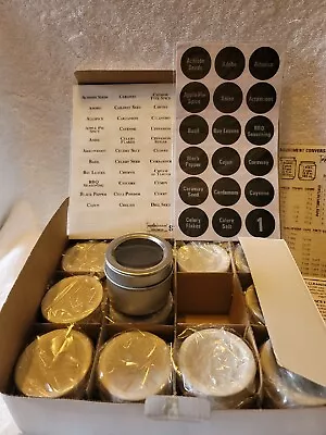 Talented Kitchen 12- 3 Oz Magnetic Spice Tins 239 Seasoning Labels Chart • $19