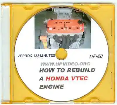 How To Rebuild Your Honda VTEC B16/18 D16 F22 H22 Civic CRX Engine Video  DVD   • $23.50