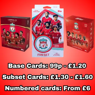 (UPDATE 24/03/24) Topps Liverpool 22/23 & 23/24 Team Set And 23/34 Fan Set Cards • £1.30