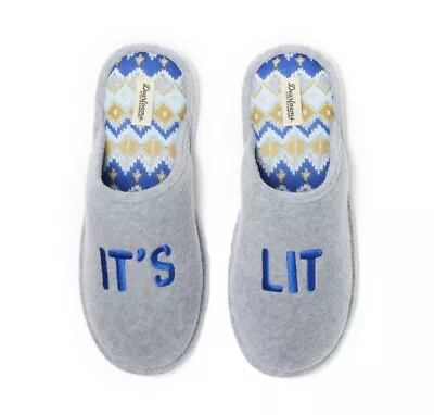 DEARFOAMS Men’s XL (13-14) Cozy Comfort Holiday Novelty Scuff Slippers • Gray • $13.95